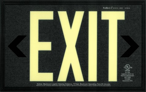 Black 1-sided Exit Sign with standard acrhitectural framing system