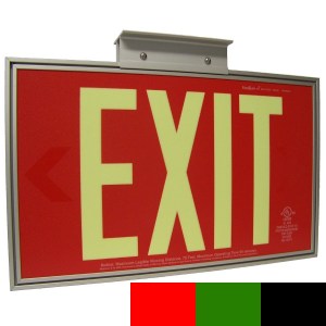 90.8924R-1-F-B Red 1-Sided Exit Sign with Standard Architectural Frame & Mounting Bracket